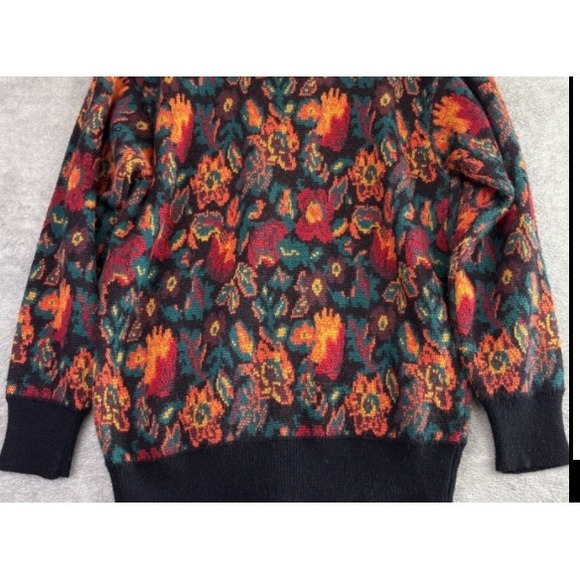 Vintage Doncaster Womens M Floral Knit Button Up Cardigan Sweater Colorful 80s‎ - Picture 5 of 9